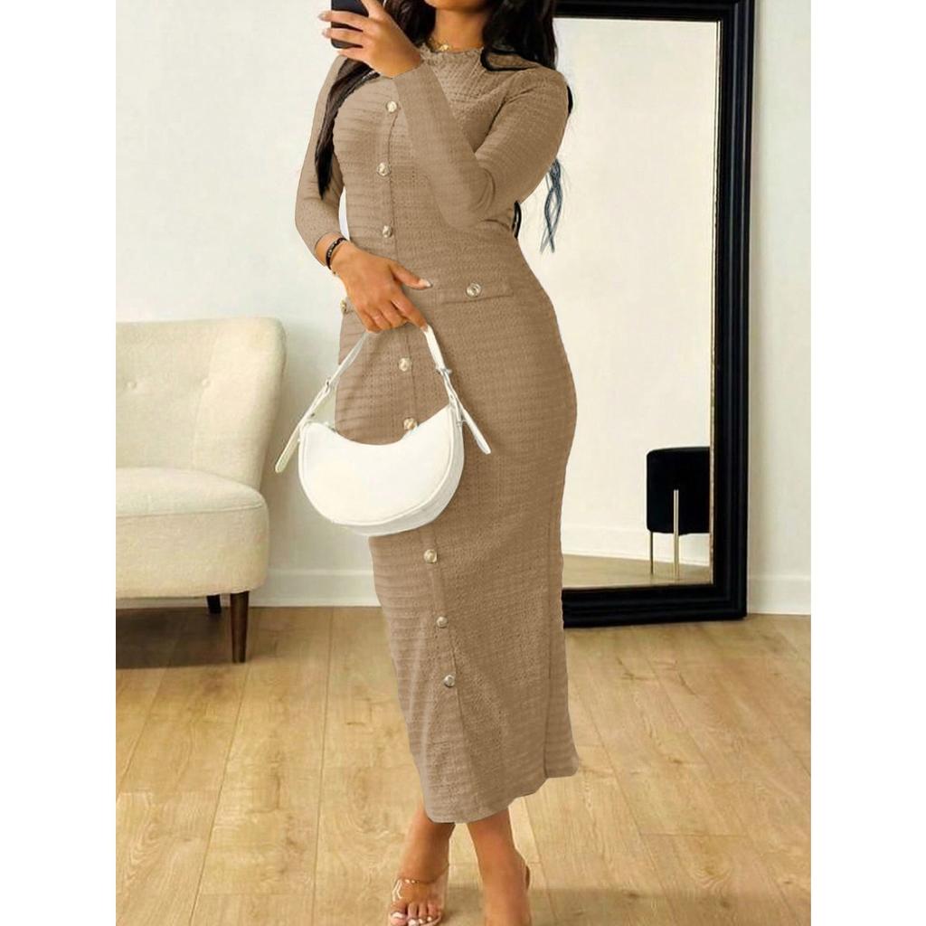 Women's French Retro Short Sleeve Slim Dress Temperament Commuting New Fashion High Waist Elegant Dresses for Women