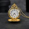 2pcs/set,1PC Classic Men's Watches Vintage Mens Quartz Pocket Watch Men Necklace Watch & 1PC Mens Vintage Classic Golden Cross Necklace Pendant