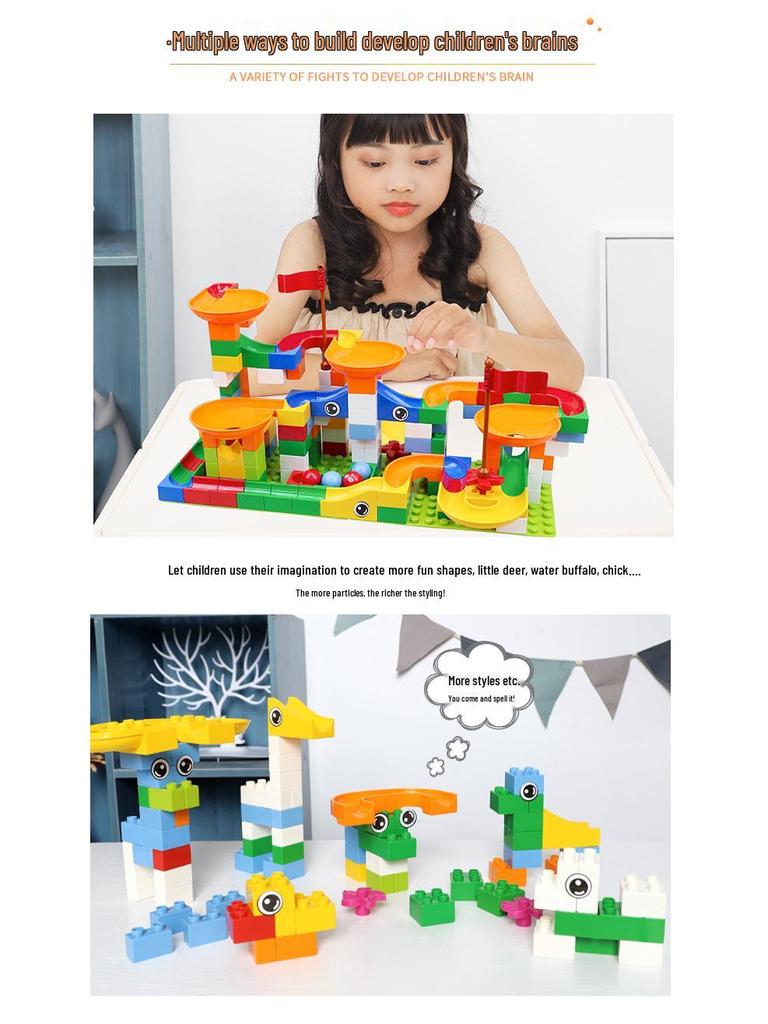 Kids' Enlightenment Marble Run Building Set - Ages 4-6, Changeable Blocks