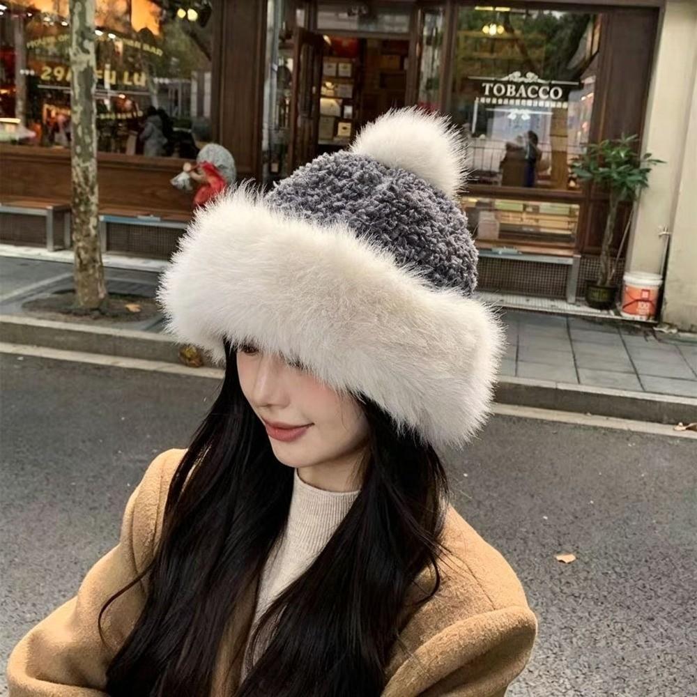Thick Plush Plush Winter Hat Ear Covering Faux Fur Hats Gifts Basin Hats Women