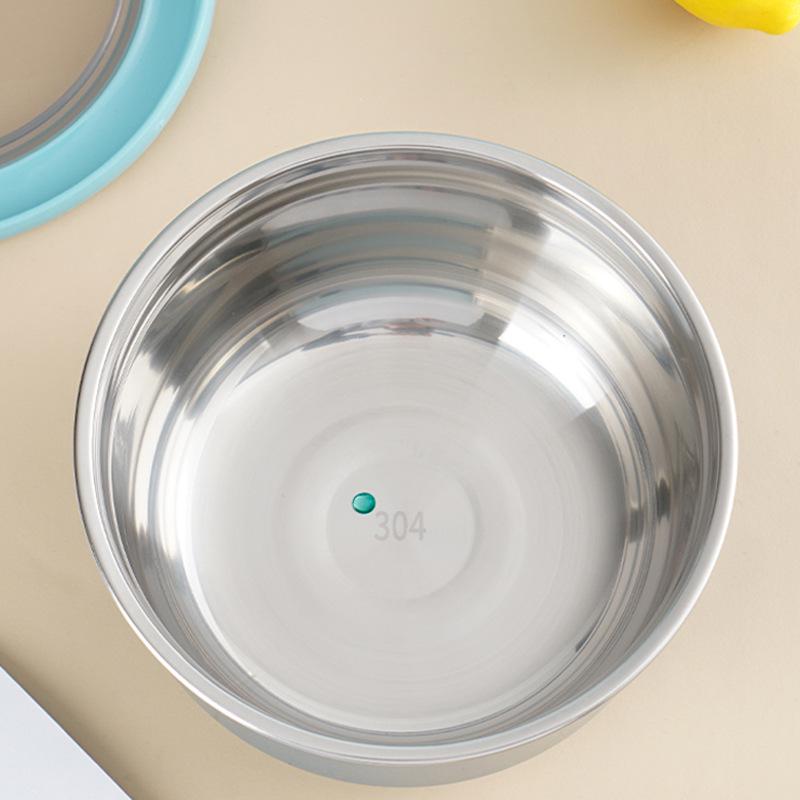 Baby Sealed Stainless Steel Bento Lunch Box - Anti-slip Round Noodle Bowl