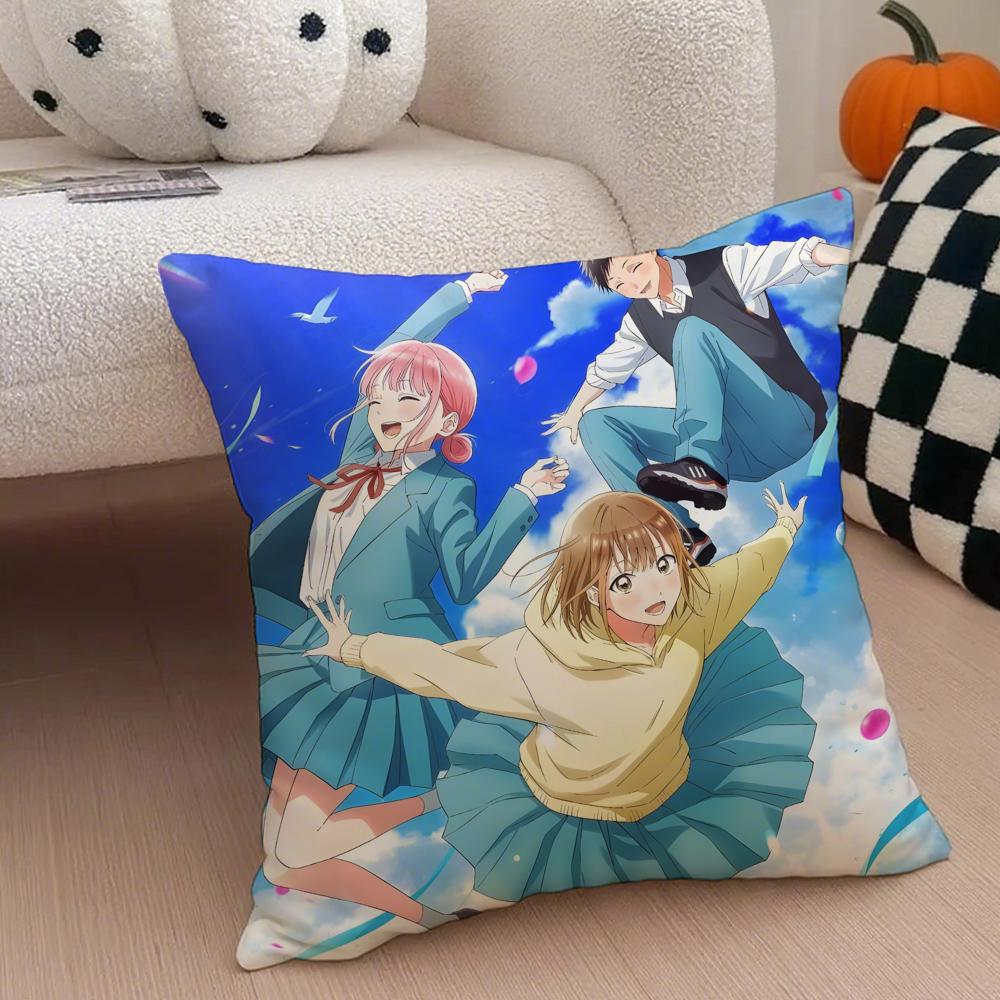 Heartwarming Sports Japanese Anime BBlue Box Cushion Cover Throw Pillow Cover Hidden Button Durable Polyester Chair Cushion