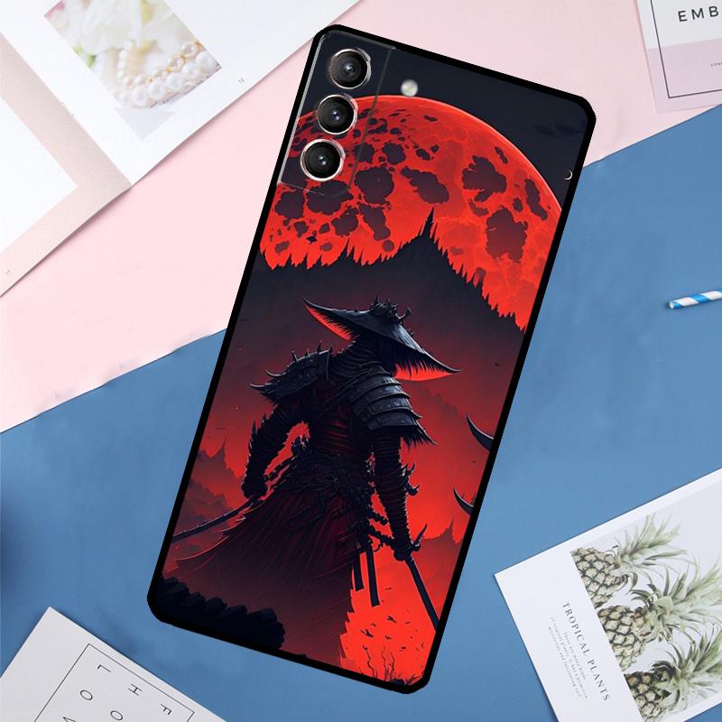 Япония Ниндзя Самурай Красное Солнце Чехол Для Samsung Galaxy S25 Ultra S21 S22 S24 S23 Ultra S9 S10 Plus S21 FE S25 FE Задняя крышка