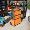 3 In 1 Stackable Rolling Tool Box Orange