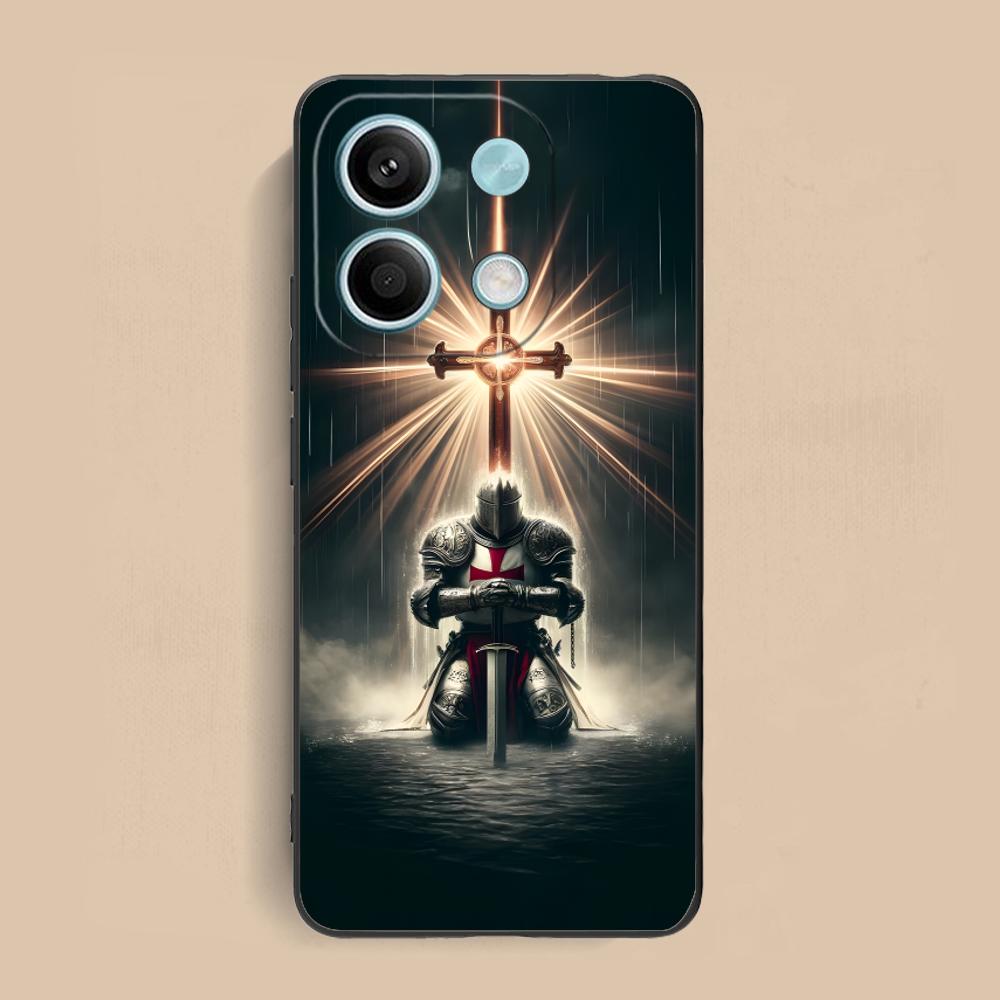 Чехол для мобильного телефона Рыцари-тамплиеры для Xiaomi Redmi Note 14 13 12 11 S Pro Plus 4G 5G Чехол с цветной печатью Красивый чехол Роскошный