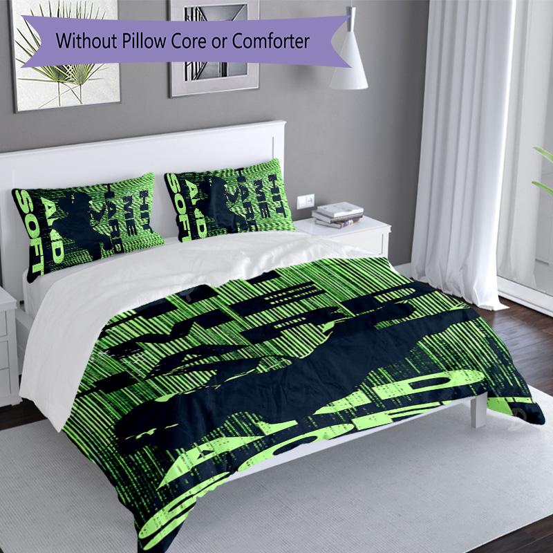 3pcs singer Billie Eilish3 pattern bedding set duvet cover set includes duvet cover &pillowcases, perfect all season bedroom decoration & gift
