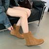 2025 Autumn and Winter New Large Size Soft-soled Comfortable Boots Round Head Solid Color Fashion Boots Flat Bottom Temperament Versatile Women
