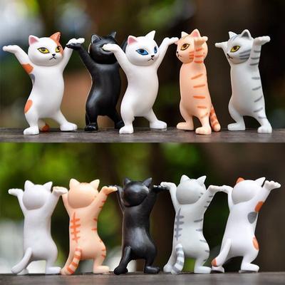 Танцующая фигурка кота, украшение, анимационная модель кота, модная игрушка, очаровательная капсула для кошек, игрушка, кукла, украшение для торта