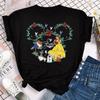 Женская футболка с принтом принцессы Мулан Disney Микки Повседневная модная футболка с коротким рукавом Женская уличная одежда Футболка Одежда Y2k Топы