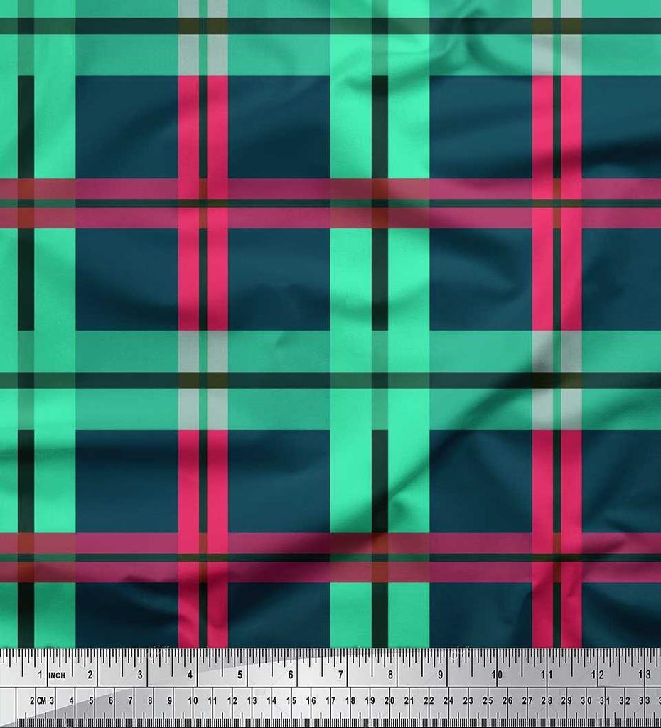 Soimoi Ткань японский креп-сатин в клетку с принтом в клетку швейная ткань метр 42 дюйма