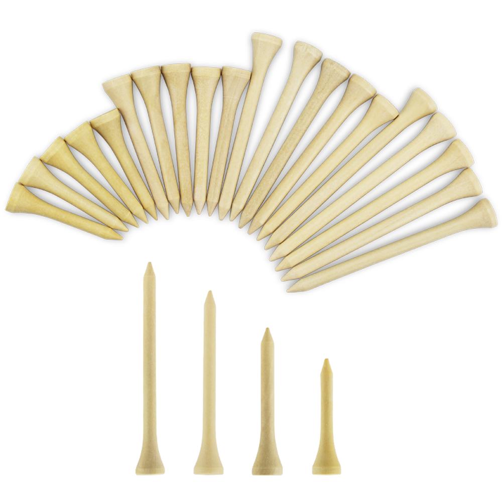 100 Count Wood Golf Tees Wooden Tee Golf Ball Holders Length 42mm 54mm 70mm 83mm Evironment-friendly Tee Micro Head Golf Tee 5
