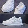 2024 Spring Women Leather Casual Shoes Street Hot White Flats Skateboard Shoes Girl All-match Lace-up Sneakers Vulcanized Shoes