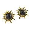 [Q1557] - Серьги 'Soleil' из черного золота ручной работы - 14x14 мм