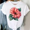 (Asian Size) Trend Geometric Clothing Casual Women Tee Top Fashion Short Sleeve T Shirt Print Lady Female Graphic T-shirts