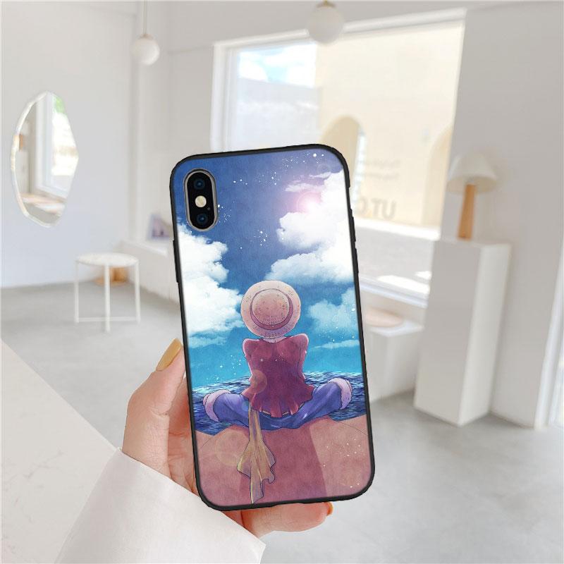 One Piece Luffy Soft Shell Phone Case for iPhone 16 15 14 13 12 Pro Max Plus Mini