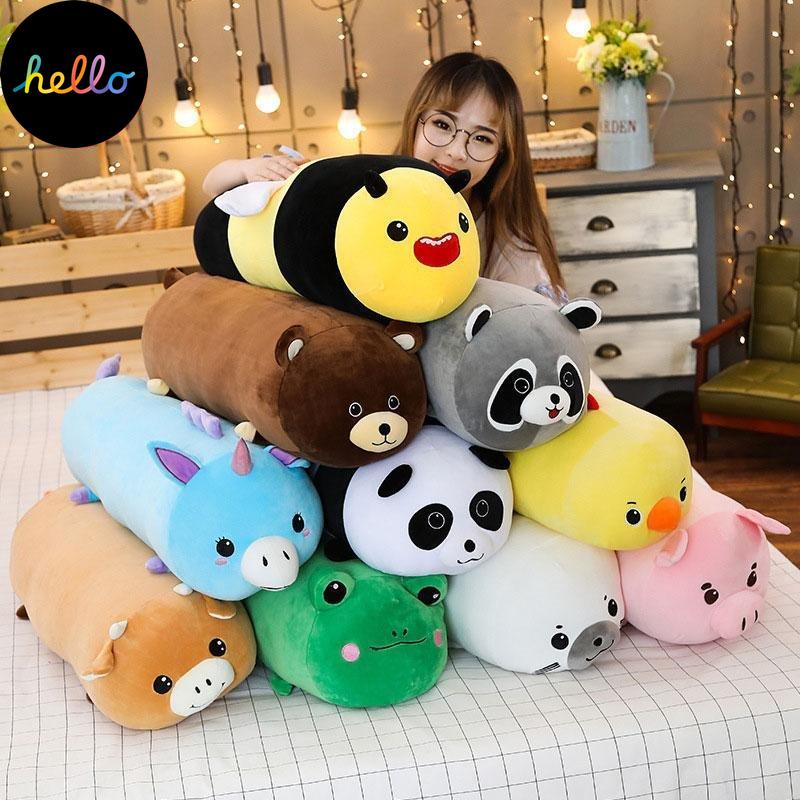 Girl Plush Toy Cuddly Animal Paradise Doll Cylindrical Pillow Soft Down Cotton Girl Sleeping Pillow