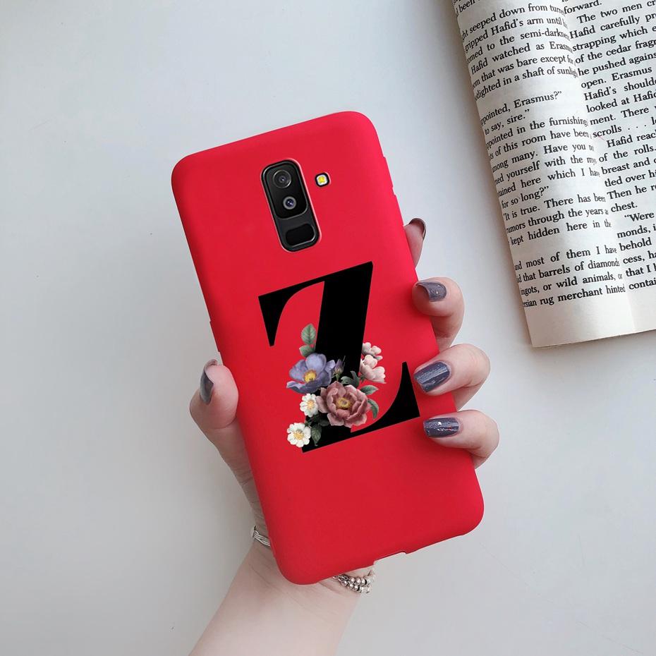 Для чехла на телефон Samsung Galaxy A6 2018 A600 A600F для Samsung A6 a 6 plus 2018 A605 A605F A6plus чехол Красивая обложка с 26 буквами