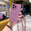 Lanyard Case For iPhone 16 15 14 12 13 11 Pro Max 16 Plus 16P TPU Shockproof Adjustable Crossbody Cord Necklace Strap Soft Cover