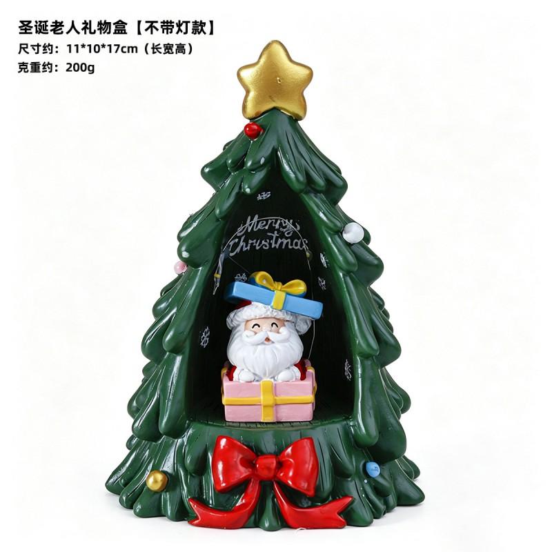Resin Christmas Tree Decor Figurine Holiday Home Gift Kids Living Room Festive Ornament
