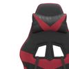 Игровое кресло с подставкой для ног Черная и бордовая искусственная кожа