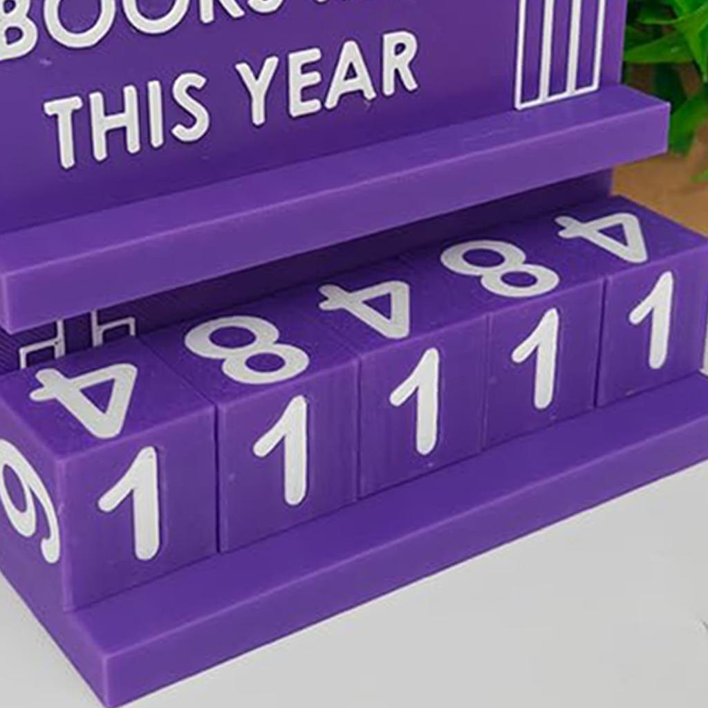 Book Read This Year Counter Book Counter Sign Reading Goal Tracker for Desk Bookshelf Decoration