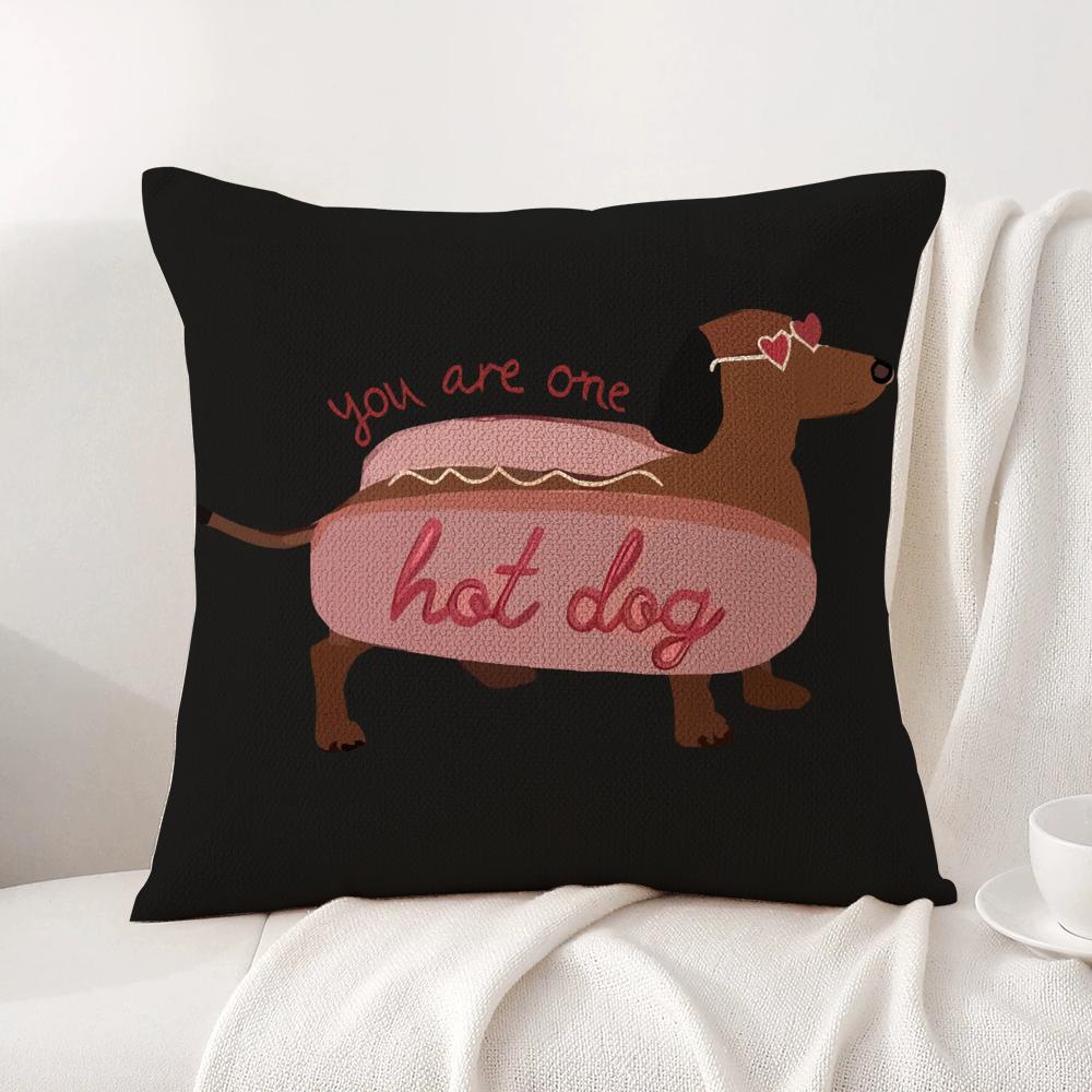 NEW pink trendy brand Cushion Cover Natural Linen Organic Fabric DoubleSided Printing Sofa Home Decor Breathable Bed Pillow