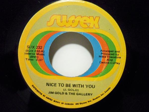 7-дюймовая пластинка JIM GOLD THE GALLERY Nice To Be With You Рыжеволосый SUX232 Sussex Канада Рок Б/у