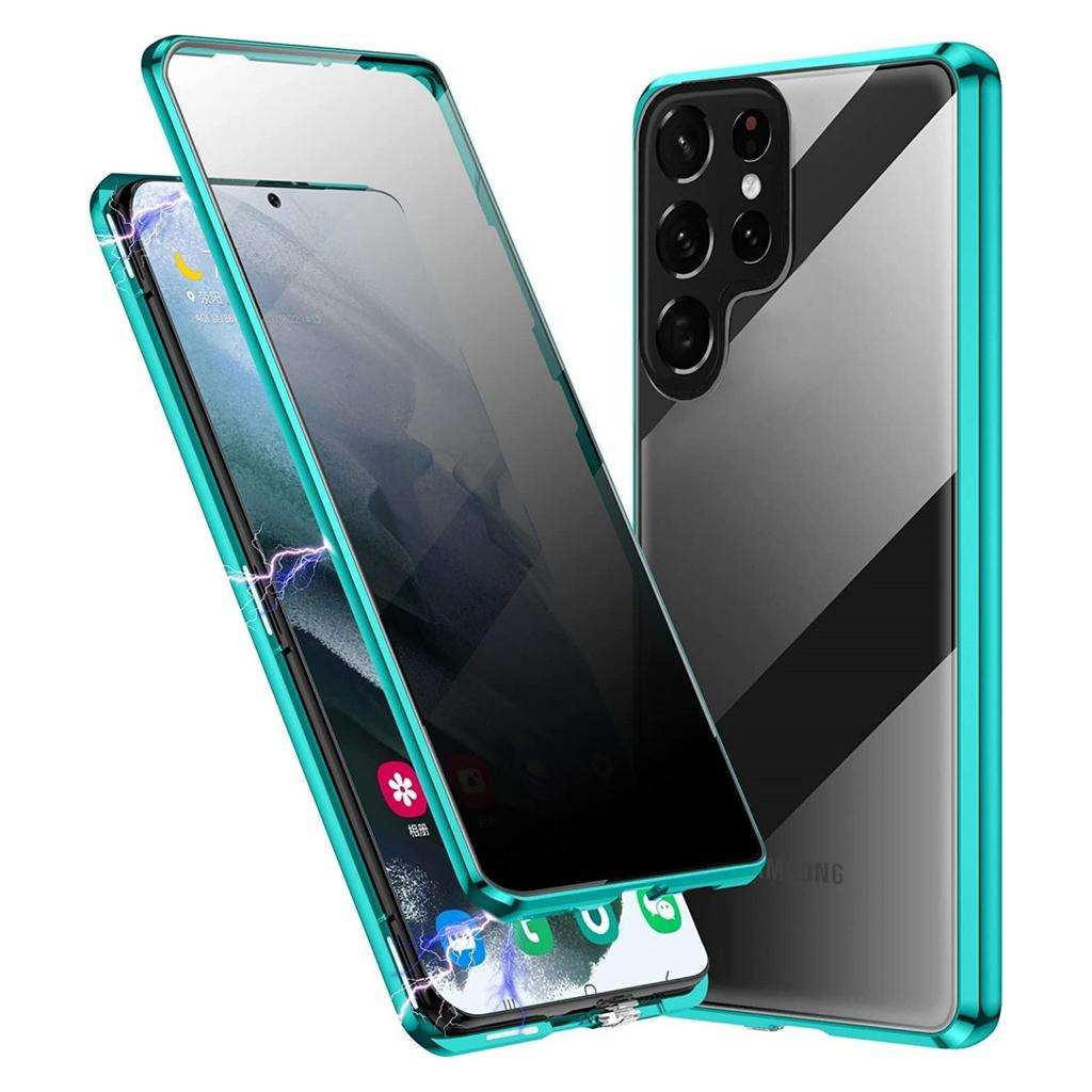 Подходит для Samsung S25ultra Магнитный чехол для мобильного телефона с защитой от подглядывания S24FE Полностью закрытый стеклянный магнитный металлический защитный чехол