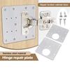 1 Set Stainless Steel Cabinet Door Hinges with Repair Plates and Screws