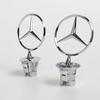 AABGS1 1pcs 44mm For Mercedes Benz W203 W204 W205 W206 W212 W213 W222 W223 Car Logo Front Hood Emblem 3D Metal Blue Chrome Star Bonnet