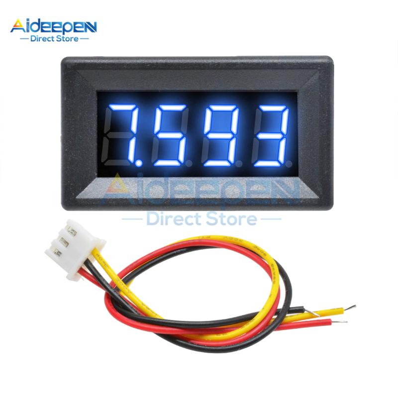 0.36 inch DC 0-100V Mini 3 Wires 4 Bit LED Digital Voltmeter 0.36" DC 0.000V-100.0V Voltage Meter Voltage Tester 12V 24V