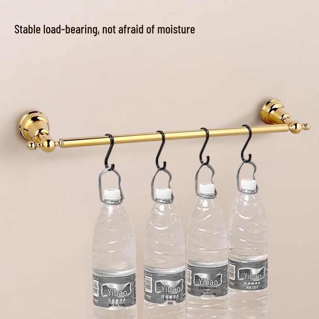 Gold Chrome Plated American Style Towel Rack Set - Retro Bathroom Accessories