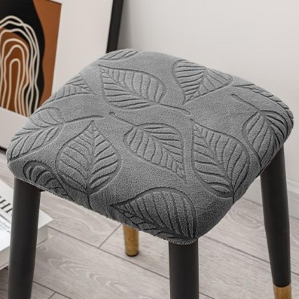 Breathable Dining Chair Cover Elastic Stool Cover Solid Color Chair Protective Cover Home