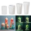 Carved Cylinder Candle Mold Candle Mold for DIY Candle Gypsum Ornaments Home Decorations Epoxy Resin Casting