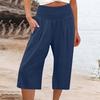 Women's Casual Loose Wide Leg Seven-tenths Pants for Summer Fashion Comfortable Breathable High Waist