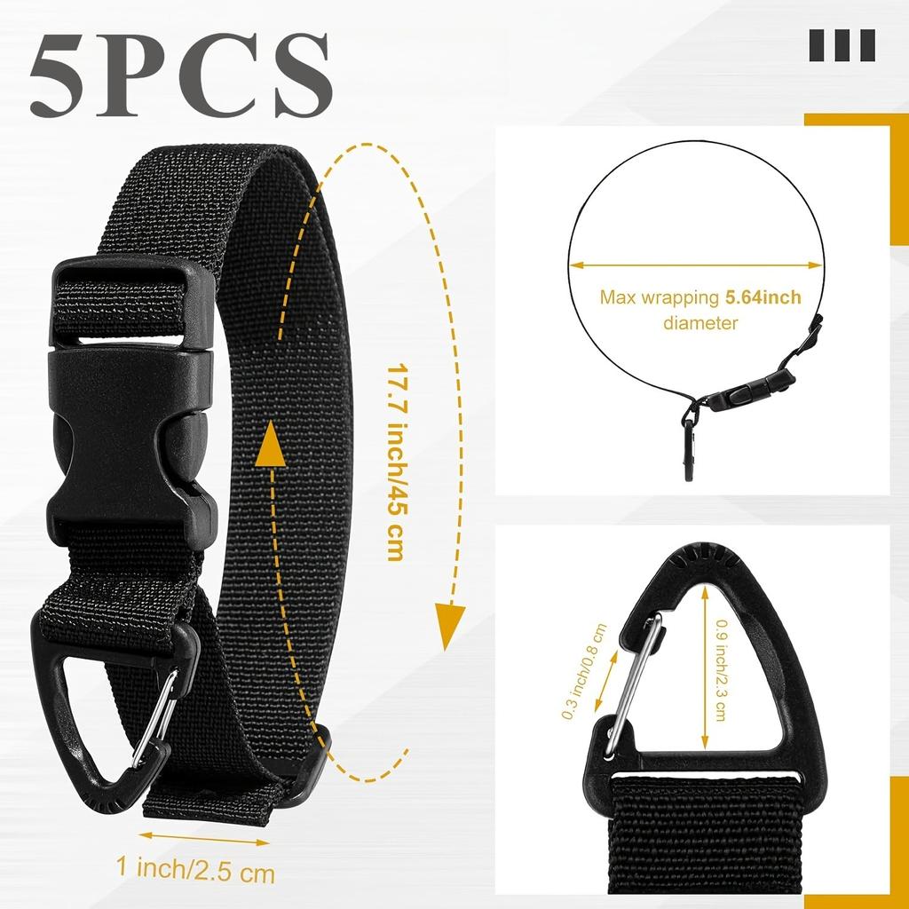 Black Adjustable Expansion Cable Organizer with 3-axis Arm - Sturdy Storage Rack, Long Cable Storage Strap Shelf