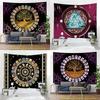 Viking Mysterious Symbols Tarot Home Tapestry Psychedelic Scene Wall Hanging Room Yoga Mat Sheets