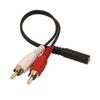 Кабель VCE RCA с переходником «мама» на 2 RCA, позолоченный, 23 см, 3,5 мм, штекер 3,5 мм, Y-образный разветвитель, с покрытием.