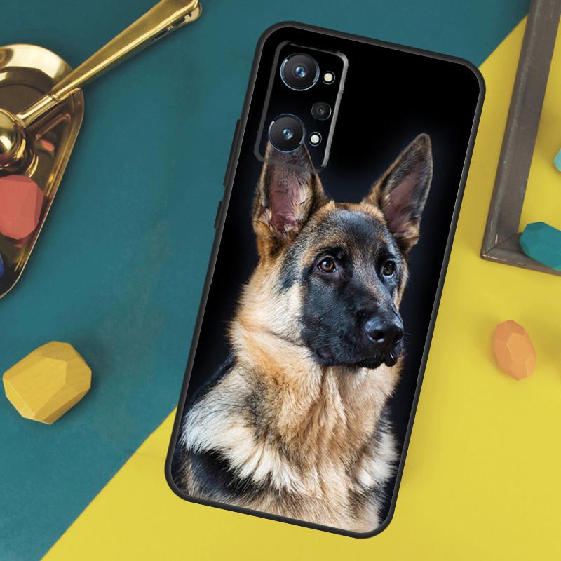 Cartoon German Shepherd Dog Case For Realme C53 C55 C67 C61 C75 C51 C21Y C25S GT 6 6T 5 GT7 Pro 10 11 12 13 14 Pro Plus