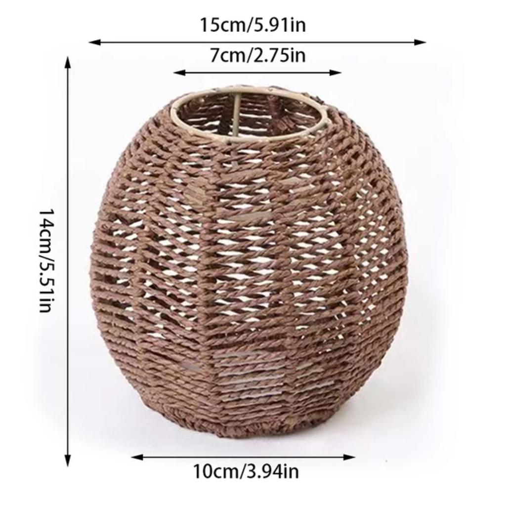 New Exquisite Handwoven Paper Rattan Pendant Lamp Shade - Beautifully Crafted Handmade Wicker Lampshade for Chandelier, Pendant