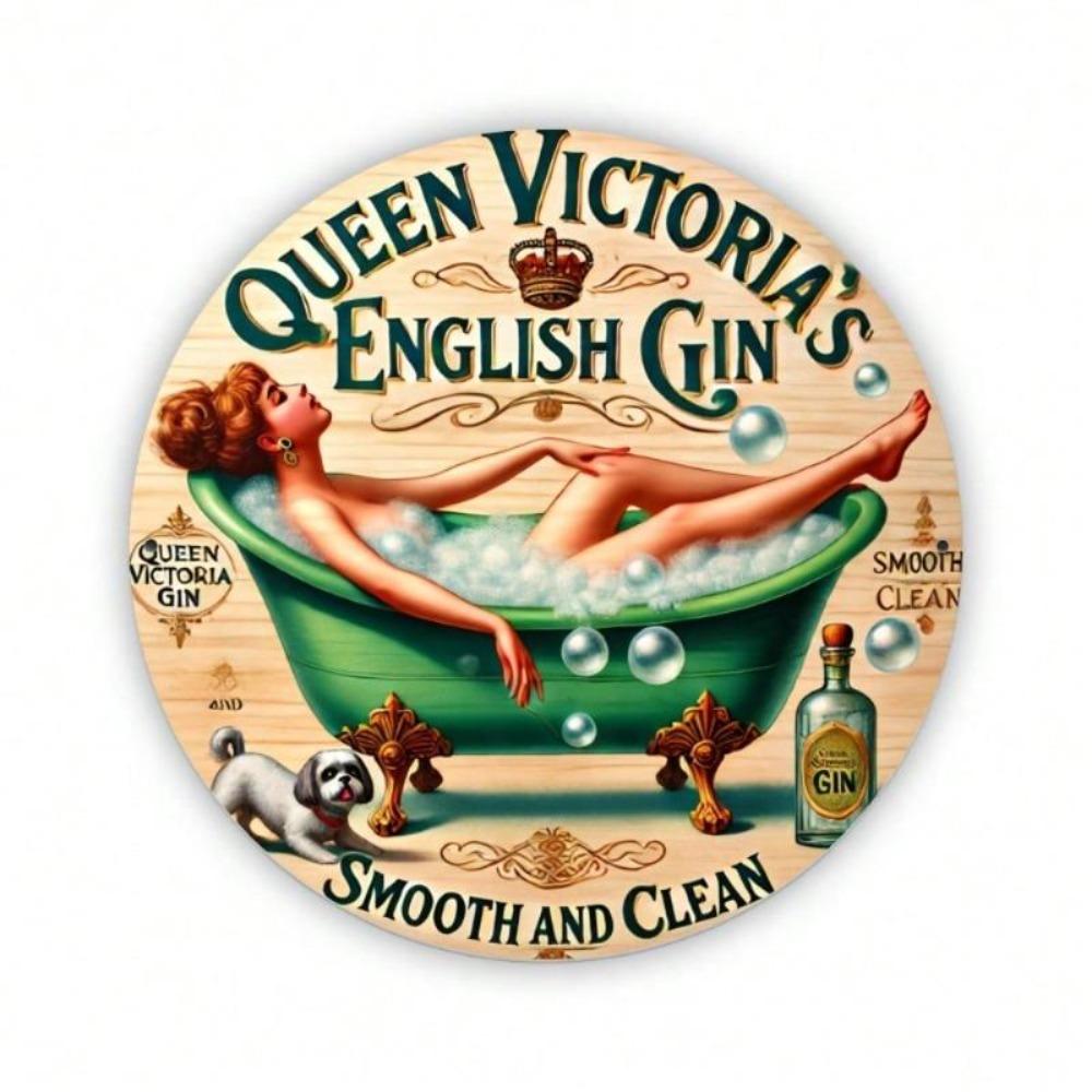 Ретро Металлическая табличка Queen Victoria Gin Винтажная 8x12 дюймов Настенное искусство Декор для домашнего бара