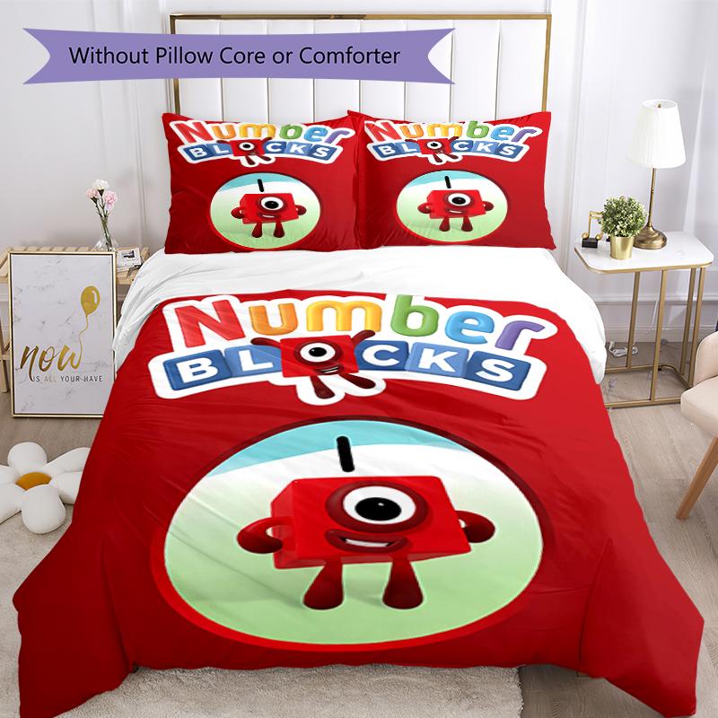 3pcs Numberblocks1 pattern bedding set duvet cover set includes duvet cover &pillowcases, perfect all season bedroom decoration & gift