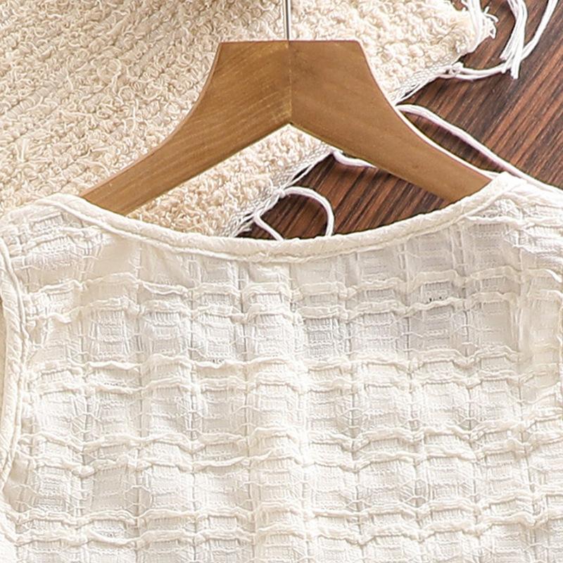 Костюм для девочек Детская одежда 2025 Лето Новый Милый Кружевной Топ-безрукавка и Шорты Комплект из двух предметов