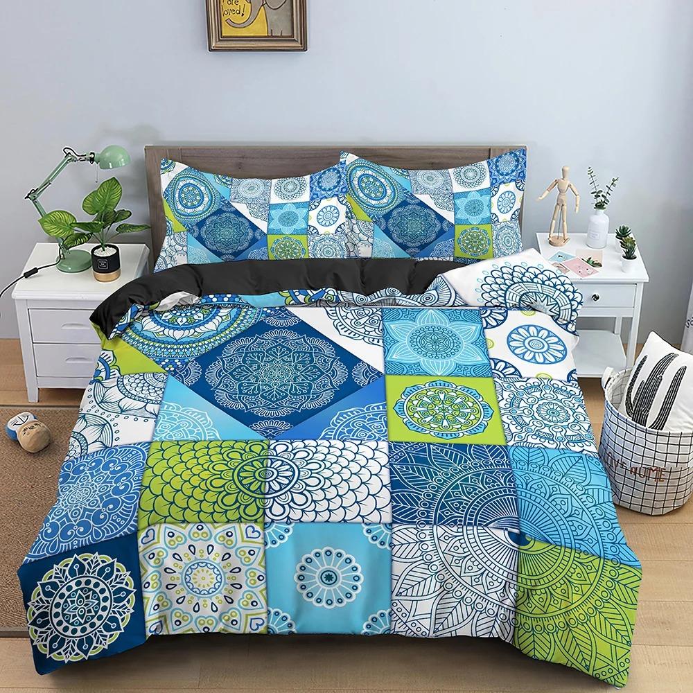 Mandala Duvet Cover Set Bohemian Bedding Set Soft Comforter Cover With 1/2pcs Pillow Shams Quilt Cover Bedroom King Queen Sizes