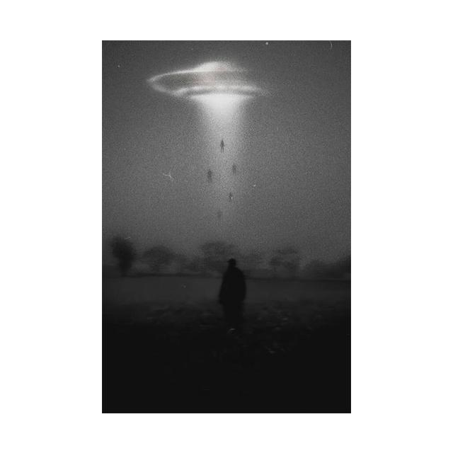 UFO Glow Strangely In the Dark Series TV Movie Poster Alien Spacecraft Captures People Research Pictures Wall Canvas Art Decor