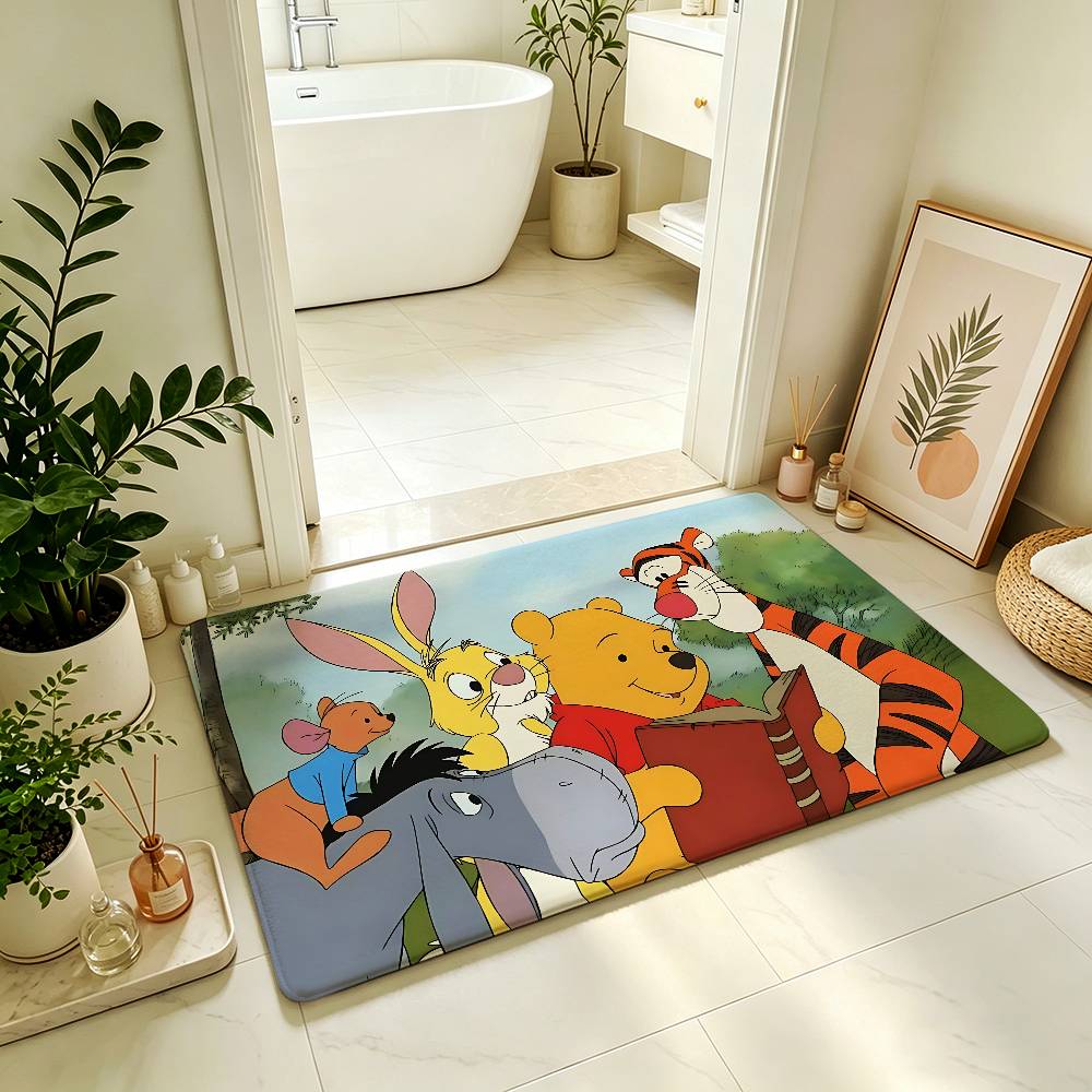 Classic Anime-W-winnie-T-the-P-poohS Kawaiii Carpet Bathroom Anti-slip Mat Home Decoration Mat Entrance Mat Scratch-resistant