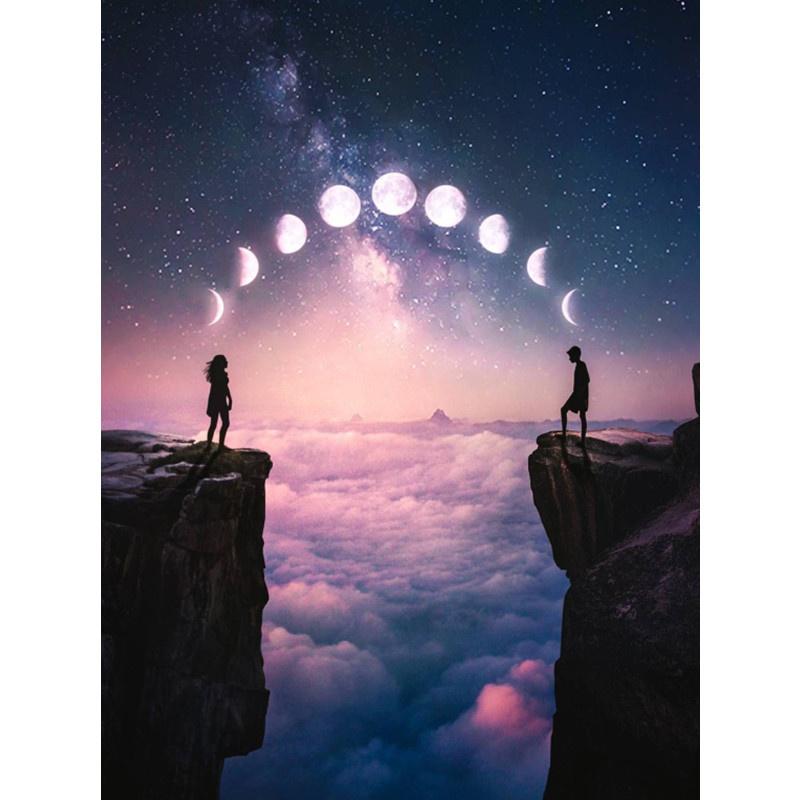 5D DIY Алмазная картина Луна Вид Алмазная вышивка Набор для вышивки крестом Полный горный хрусталь Мозаика Домашний декор