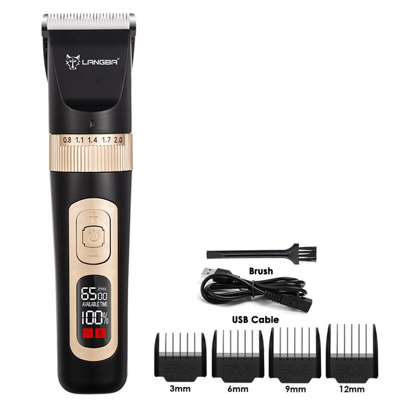 LANGBA C95 Dog Clipper Professional LCD Display Pet Cat Clippers Shaver Electrical Grooming Trimmer Rechargeable Haircut Machine