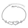 Happy Signal Doppel Herz Women's Silver Plated Bracelet Ornament Fashion Jewelry