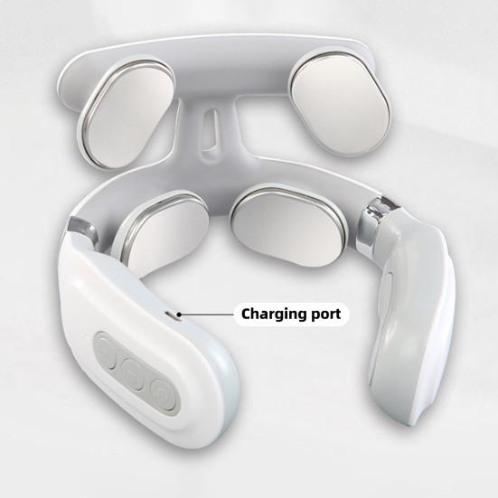 Портативный массажер для шеи 6 режимов вибрации 16 уровней интенсивности Перезаряжаемый Глубокотканный Обезболивающий Электрический Вибрационный Шейный Массажер с Подогревом